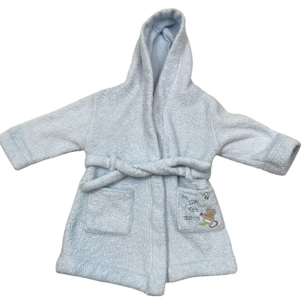 Disney Store Exclusive Baby Blue Pooh Hooded Robe Size 6-9 Months‎